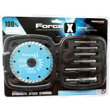 Porcelain Drill and Diamond Blade Set Force X 7 Piece 